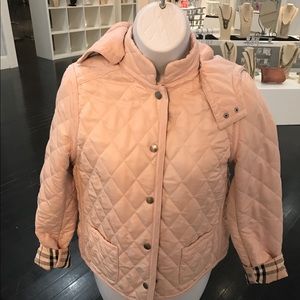 Burberry Nova Check pink quilted hooded jacket